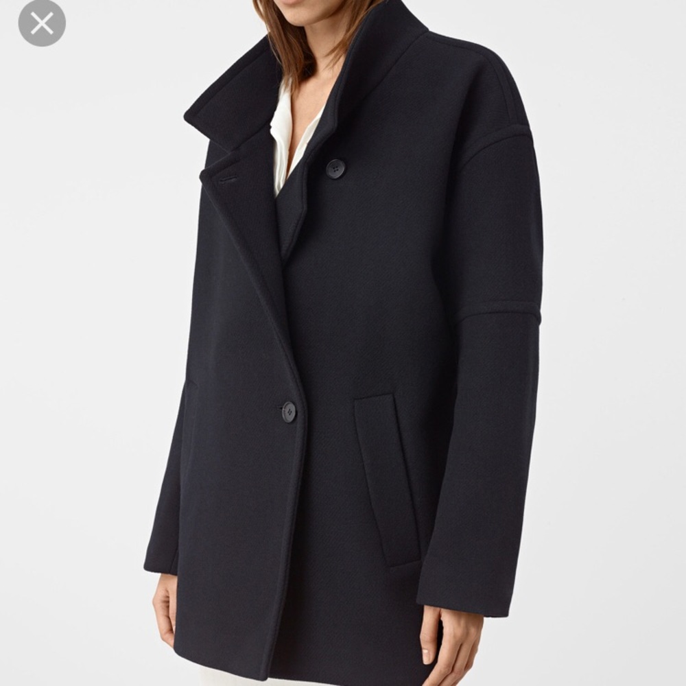 NWT All Saints Meade Torto Coat- ink Blue